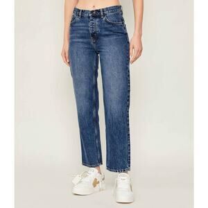 NWT The Kooples Women's Straight Fit Jeans Blue Denim Size 28 Regular Button Fly